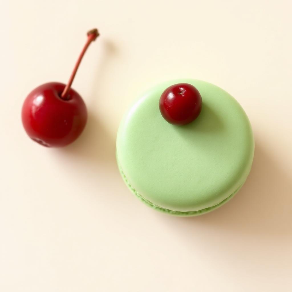 Pistachio & Cherry macaron